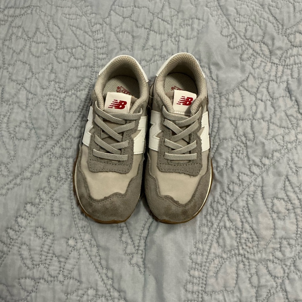 New Balance Kids' Gray and White Sneakers